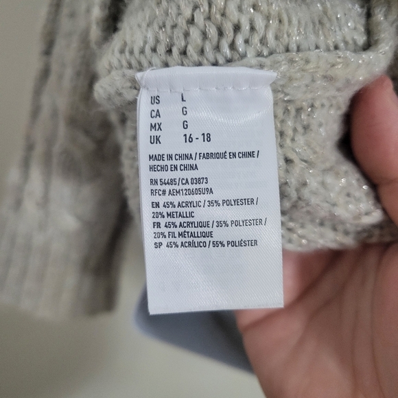 American Eagle Sparkle Tan Sweater Size Large - Picture 5 of 7